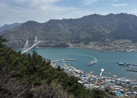고동산에서 바라본 연도교와 그랜드페리